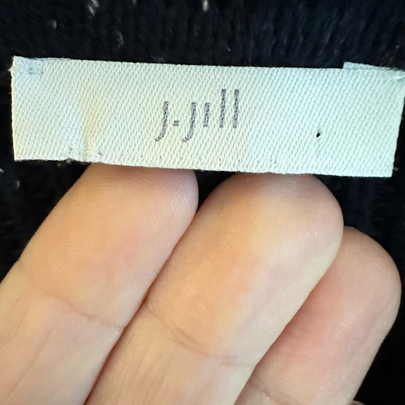 J Jill OS speckled blue oversized oblong crew neck short sleeve woman sweater - Picture 5 of 10